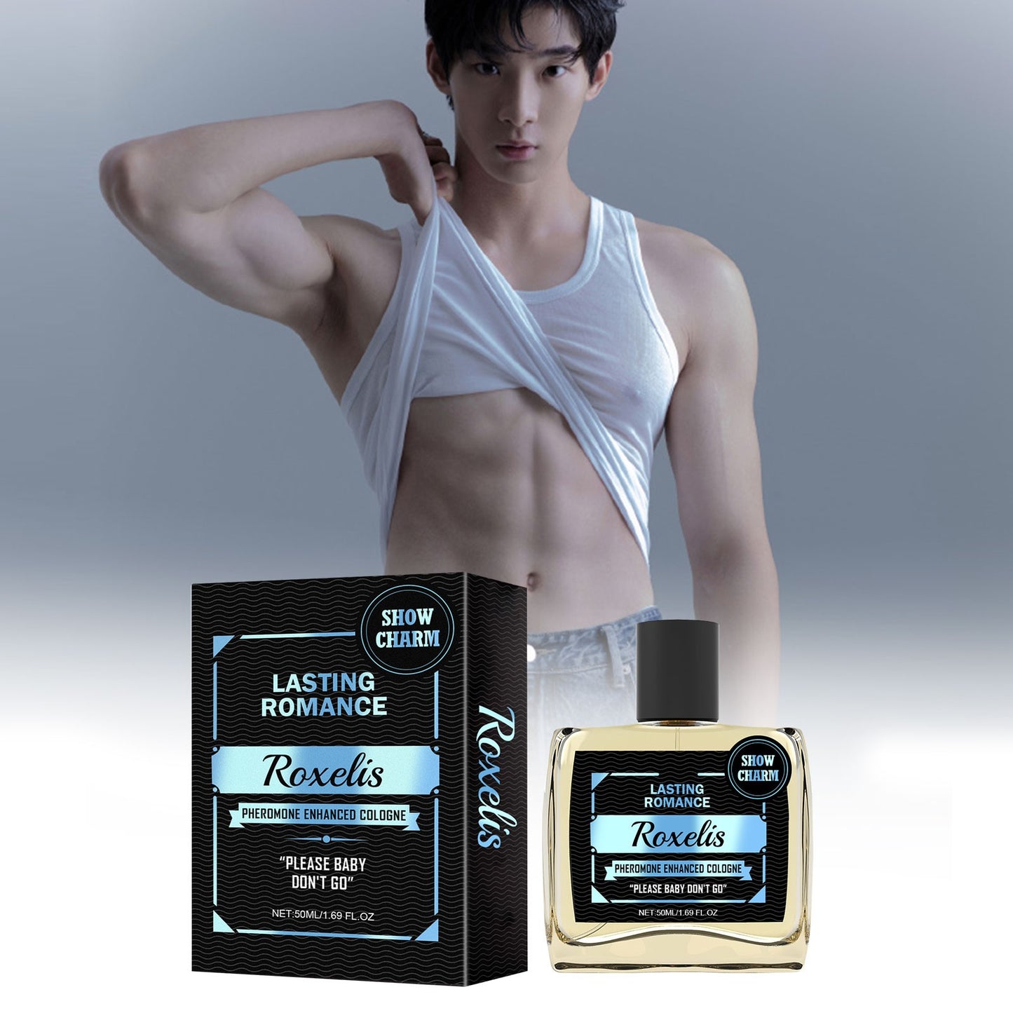 Roxelis 50ml Colônia Masculina Feromônio Aumenta Charme Confiança Namoro Paquera Atrai Glamour Duradouro Perfume Masculino