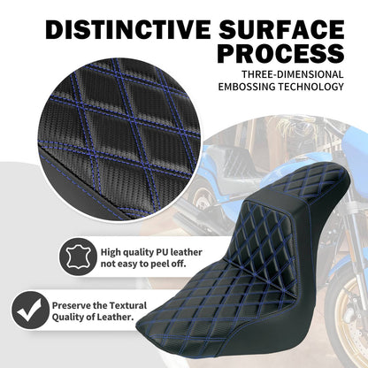 Banco do passageiro do motorista de duas pessoas da motocicleta Selim do piloto Banco dianteiro e traseiro para Harley Softail Fat Boy 2018-2025 Breakout FXBR 2023-25