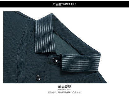 Fashion Fake Two-piece Men Long Sleeve Shirt Stripe Splice Lapel Loose Casual Pullover Tops 2025 Male Formal Business Polo Shirt