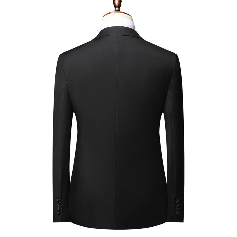 Blazer New Men's Fashion Business Solid Color British Style Professional Work Groom Wedding Dress Best Man Blazer Jacket
