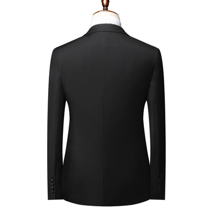 Blazer New Men's Fashion Business Solid Color British Style Professional Work Groom Wedding Dress Best Man Blazer Jacket