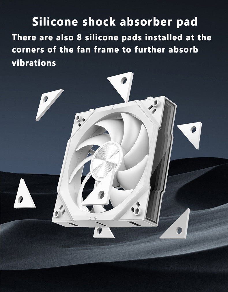 ICE Whale WX-1 Wireless Splicing PC Case Fan 120mm ARGB Mirror Cycle Effect 800-2000RPM 360mm Water-cooled Radiator Cooling Fan