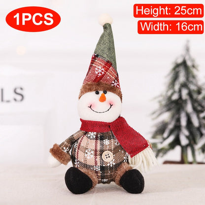 Christmas Dolls Tree Decor Standing Santa, Snowman and Reindeer Figurines  for Home Decor Birthday Gifts Merry Christmas