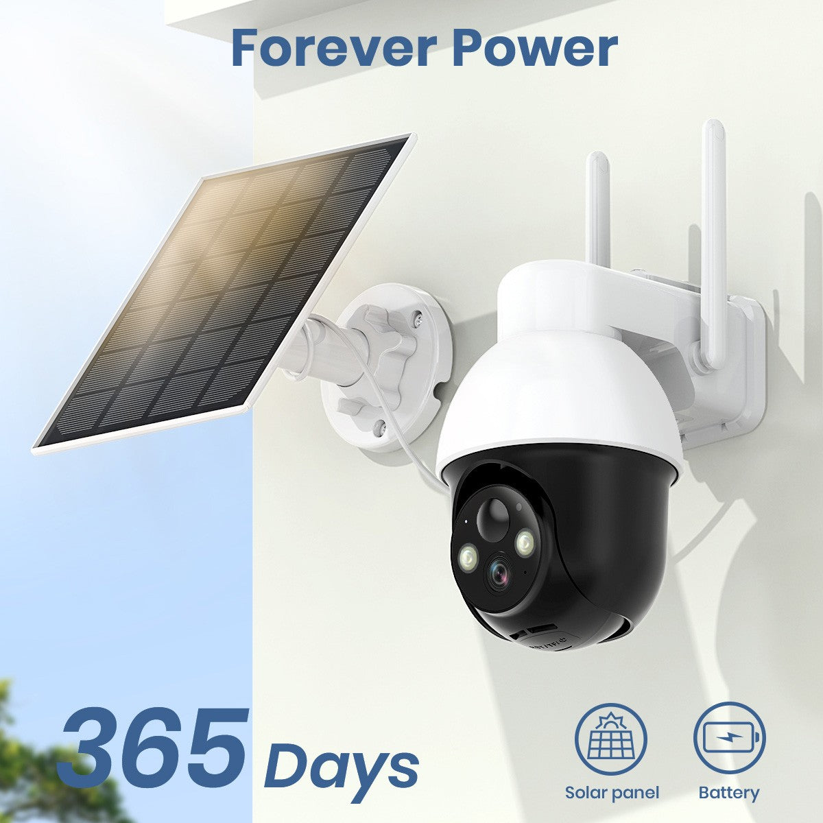 AOSU 3MP PTZ Solar Security Camera 5000mAh Battery Wireless 2.4Ghz WIFI Camera PIR AI Detection 2-Way Audio Outdoor CCTV Camera