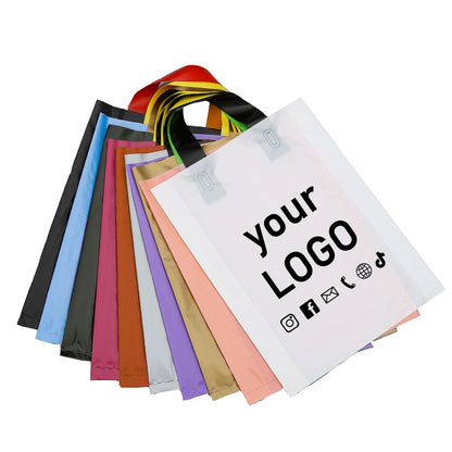50 supermarket shopping bags clothing store plastic bags personalized advertising tote bags party gift bags custom printed logo