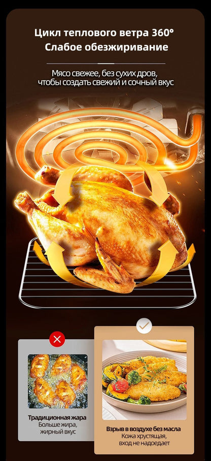 10L Multi functional Home Smart Air Fryer with Large Capacity Touch Screen Non stick Inner Perspective Without Oil Oven