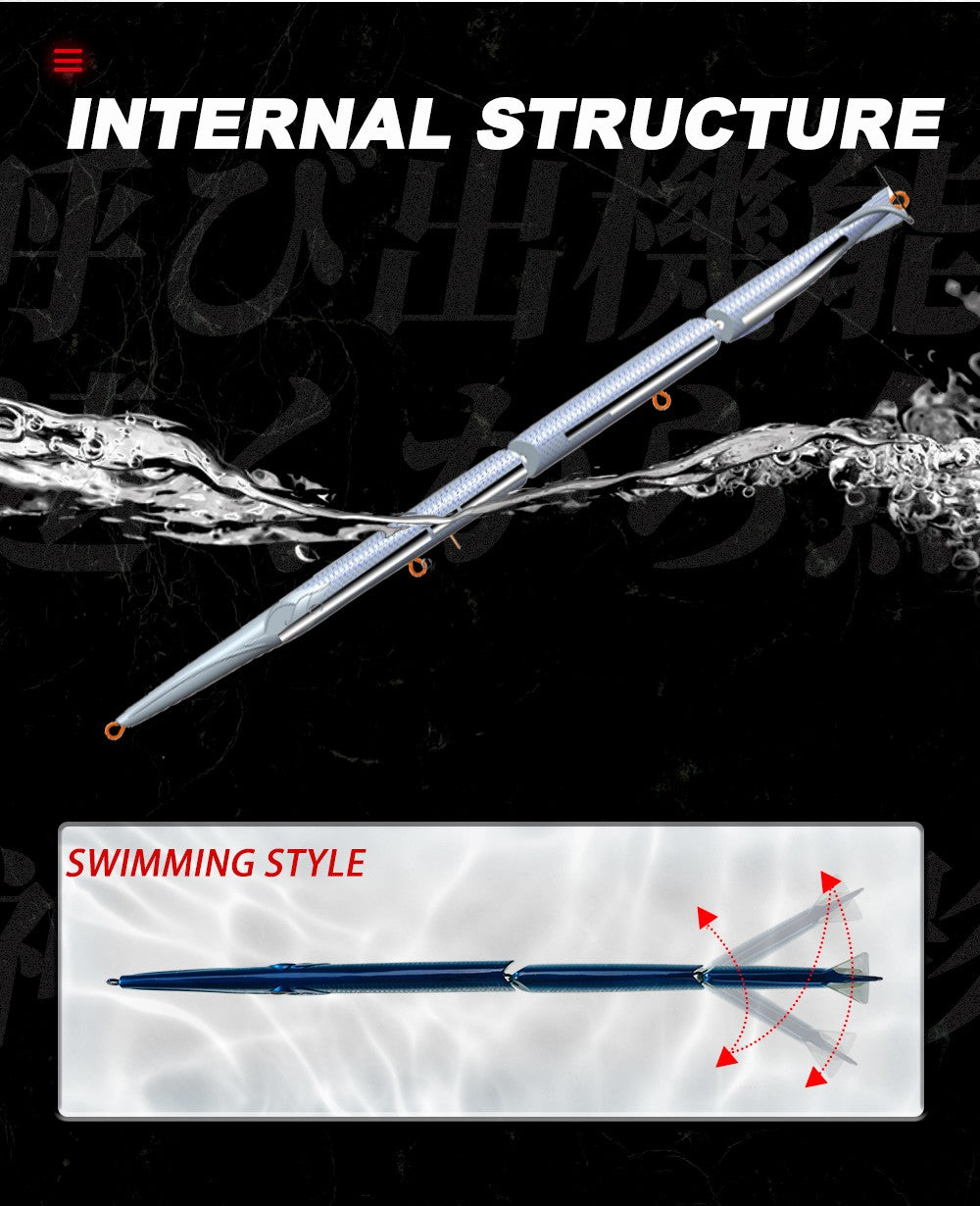 Isca Artificial Hunthouse Articulada Lápis 3 Seções 255mm/30.6g Agulha Sinking Swimbait para Anchova Robalo Material de Pesca