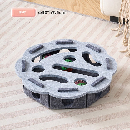 Bolas com sino para gato Cave buraco caixa divertida de feltro com labirinto interativo para gatos Ferramenta autoexcitável para gatinhos quebra-cabeça para provocar o gato