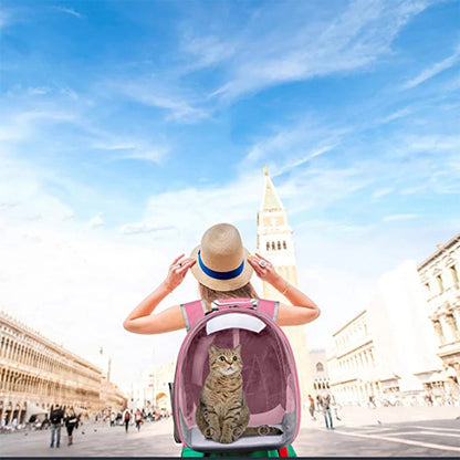 Mochila Transparente Cápsula Espacial para Transporte de Gatos e Pequenos Animais de Estimação, Filhotes, Gatinhos, Pássaros, Respirável para Viagem