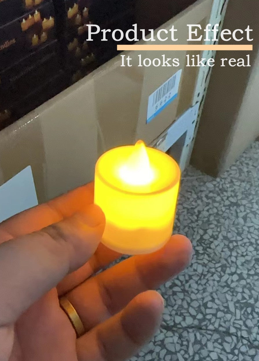 24/12PCS With Battery Flickering LED Candle Tealights Flameless Wedding Home Christmas Decor Candle Battery-powered Night Light