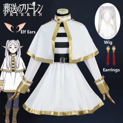 Cosplay Sousou No Frieren: Fantasia, Peruca, Sapatos, Bonecos de Anime, Vestido de Mago, Orelha de Elfo, Halloween, Natal para Mulheres
