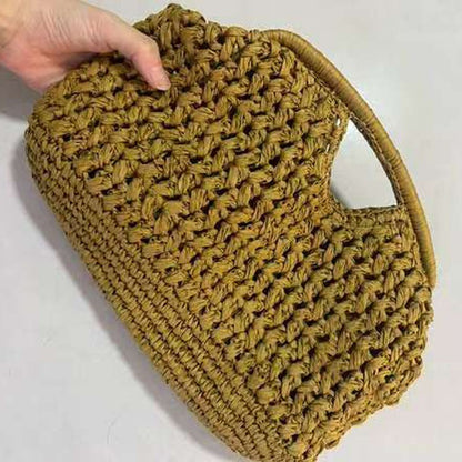 Fashion Straw Clip Shell Clutch Bag for Women Designer Paper Woven Handbags Casual vintage Handmade Summer Beach Bag 2025