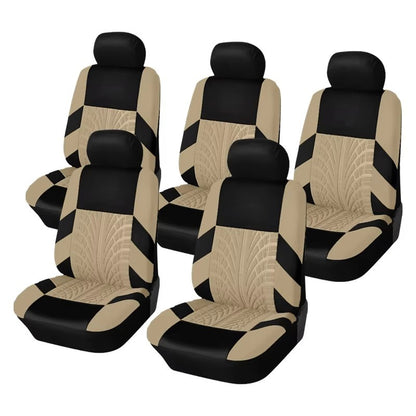 5 peças Capas de Assento Automotivo Conjunto Universal para a Maioria dos Carros Capas com Detalhe de Bordado de Pneu Estilização Protetor de Assento Automotivo
