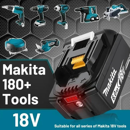 Bateria recarregável 100% original Makita 18V 5.0Ah 6.0Ah 9.0Ah, para ferramentas elétricas Makita Bateria+carregador+furadeira elétrica