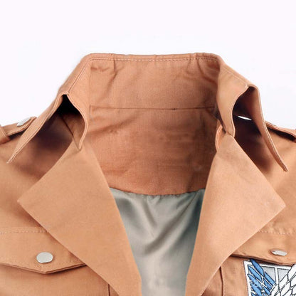 Anime Movie Giant Yellow Jacket Costume Printed Wings of Freedom Coat Halloween Cosplay Male and Female Dress Up Costumes