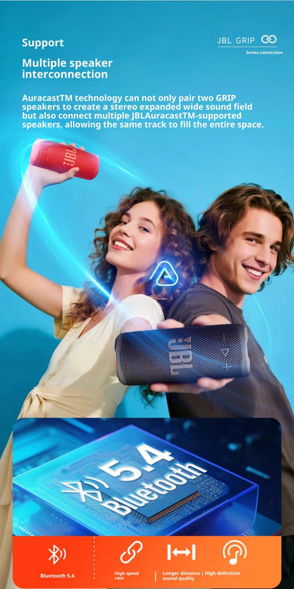 JBL GRIP Neon Can Caixa de Som Bluetooth Sem Fio Portátil Impermeável para Exterior Casa Mesa Ciclismo Caminhada Corrida Alto-Falante de Graves