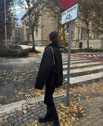 2024 Fall/Winter New Arrival Traf Women's ZW Series Double-Sided Collar Oversized Long-Sleeve Jacket Warm Coat 3548246