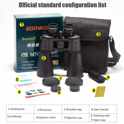 BORWOLF 10-380X100 Alta Ampliação HD Profissional Zoom Binóculos 10-60 vezes Telescópio Adequado Para Observação da Lua E Turismo