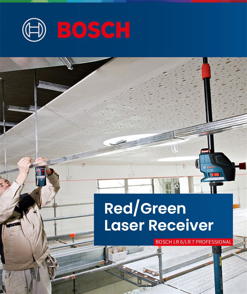 Bosch LR7 Medidor de Nível a Laser Vermelho e Verde Profissional 3D 3 Planos 12 Linhas Feixe Gradiente Projeção Medidor de Distância