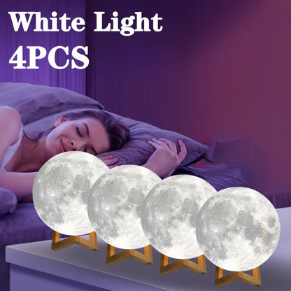 Newest 1/2/4PCS Moon Lamp LED Night Light Battery Powered with Stand Starry Lamp Bedroom Decor Night Lights Kids Gift Moon Lamp