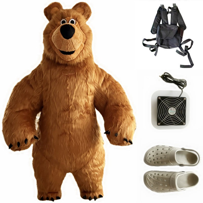 Inflatable Masha Bear Mascot Costume, A Walking Cartoon Doll Costume Suitable For Role-Playing, Applicable To Commercial Promoti