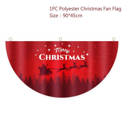 VIKAMA Merry Christmas Flag Banner Season's Greetings Decorations For Home Christmas Gatherings Garden Courtyard Banner