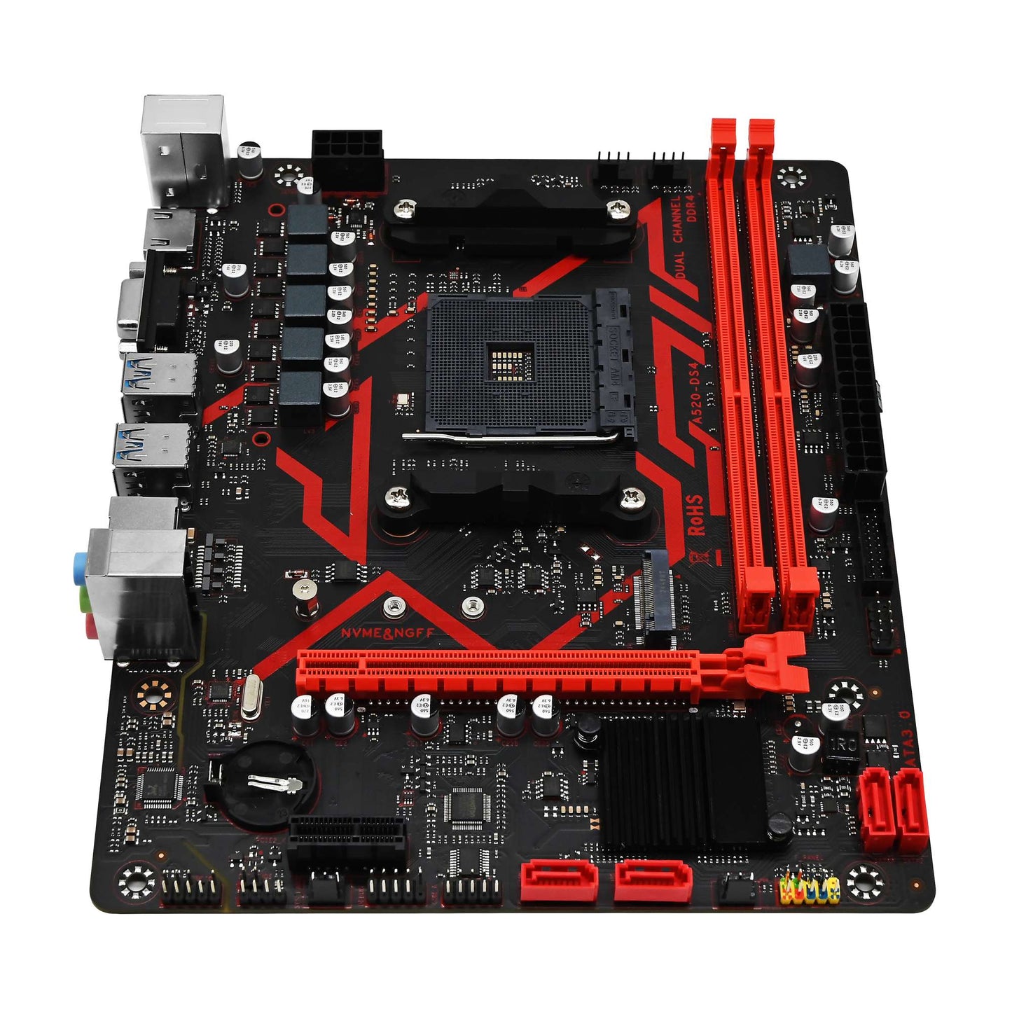 Placa-mãe ZSUS A520 AMD Ryzen 5 5600X DDR4 32GB 3200MHz Suporte M.2 NVMe Placa-mãe Micro ATX AM4 Ryzen