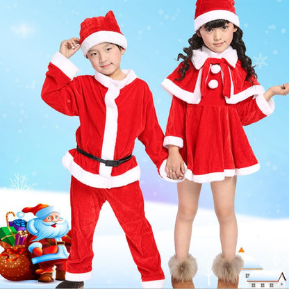 Christmas Baby Santa Claus Cosplay Costume Baby Boys Girls 3/4 Sleeve Clothes Toddler Kids Dress Children Clothing for 1-8 Years
