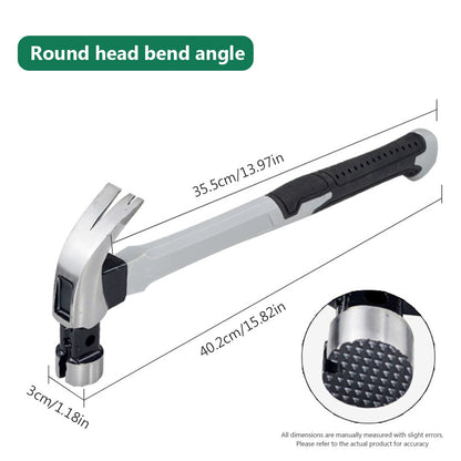 Martelo de Aço Multifuncional Antiderrapante à Prova de Choque, Ferramenta Manual Martelo de Garra Magnético para Marcenaria, Martelo de Sucção Automática de Prego