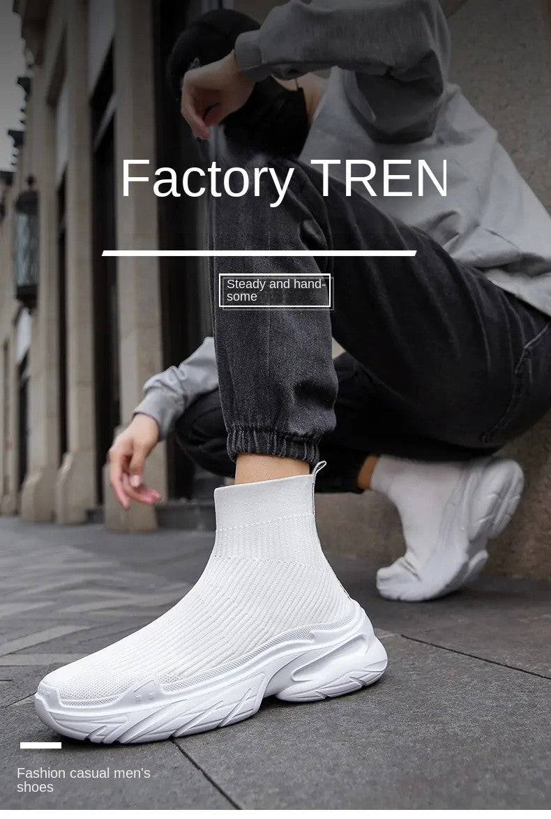 Sneakers for Men Fashion High Top Sock Shoes Autumn New Breathable Casual Shoes
