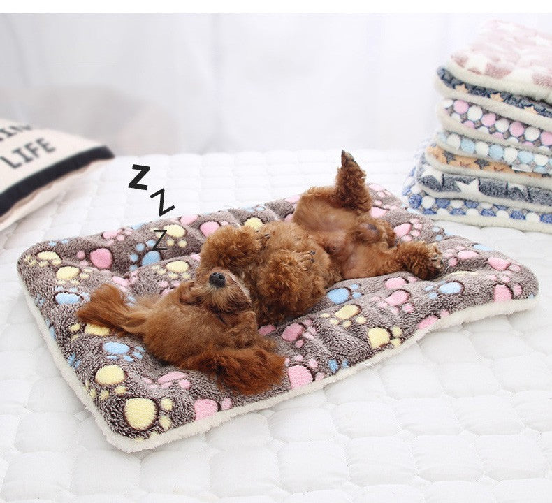 Manta para Cama de Cachorro Engrossada de Flanela Tapete Macio para Dormir de Animais de Estimação para Cães Gatos Cobertor Quente de Inverno para Animais de Estimação