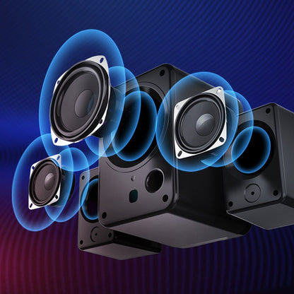 Caixa de som Bluetooth Goldpo D26 com som surround 360 graus, estéreo sem fio Bluetooth para computador, Macbook, laptop