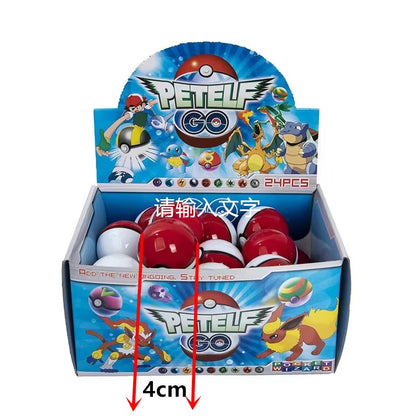 12/20/24 Peças/Conjunto 4-5 Cm PokeBall Modelo Anime Figura Monstro de Bolso Bonecos de Elfos de Estimação Brinquedos para Presente de Aniversário de Crianças