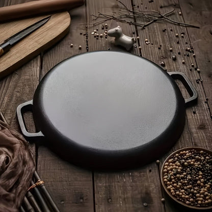 Frigideira de Ferro Fundido Multiuso 2025, Frigideira Antiaderente para Fogão e Culinária ao Ar Livre, Grelha Redonda Leve para Cozinha Doméstica