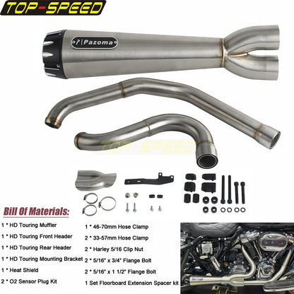 For Harley CVO Street Glide FLHXSE 2017-2025 CVO Road Glide ST FLTRXSTSE 2024-2025 2-Into-1 Exhaust Motorcycle Touring Mufflers