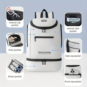 Men Fashionable Sports Backpack with Shoe Compartment Multifunctional Casual Basketball Football Bag Outdoor Fitness Bags