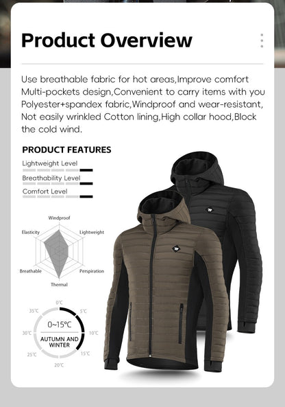 WEST BIKING Cycling Jacket Men Coats Winter Thermal Fleece Windbreaker MTB Bicycle Clothing Motorcycle Bike Jackets 0?-15?