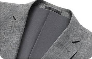 2024 Men's Checkered Business Casual Suit Two-Piece Set Polyester Wedding Trend Handsome Boutique Suit + Trousers