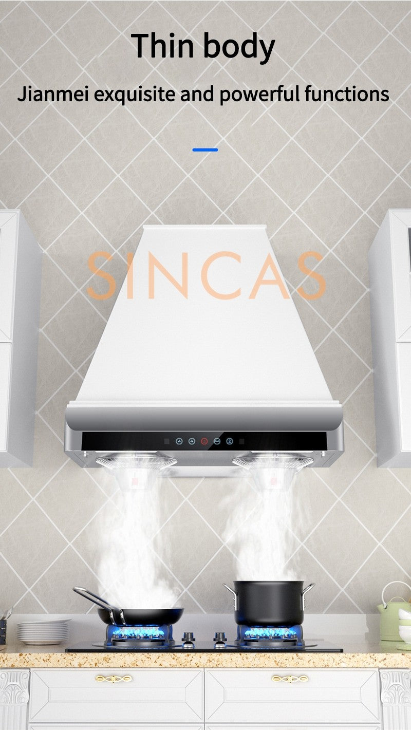 Ultrathin Range Hood For Kitchen Top Suction Dual Motor Strong Suction Force Kitchen Ventilator Energy Conservation Wide 710mm