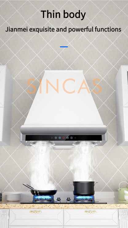 Ultrathin Range Hood For Kitchen Top Suction Dual Motor Strong Suction Force Kitchen Ventilator Energy Conservation Wide 710mm