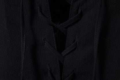 King Billion Men's Shirts Casual Men Cotton Linen Long Sleeve T-shirt Spring Autumn Vintage Shirt US Size Drawstring Neck