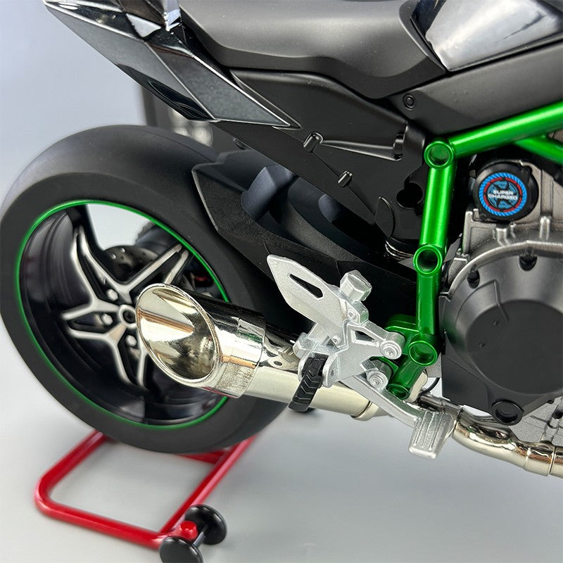 Pulverizador 1:6 Kavvasaki Racing Ninja 500 H2R Simulação de Motocicleta Luz de Som Coleção de Presentes para Crianças Velozes e Furiosos Display de valor