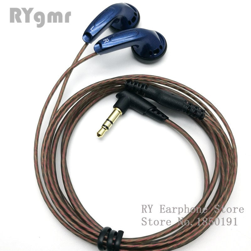 Fone de ouvido intra-auricular original RY4S de 15mm com som de qualidade musical Fone HIFI (fone estilo MX500) Cabo hifi de 3,5mm com conector em L