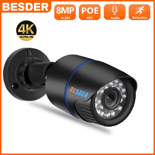 BESDER Ultra HD 8MP 4K IP Camera 48V POE 5MP 3MP 1080P Motion Detection RTSP Email Alert CCTV Video Surveillance Camera XMEye