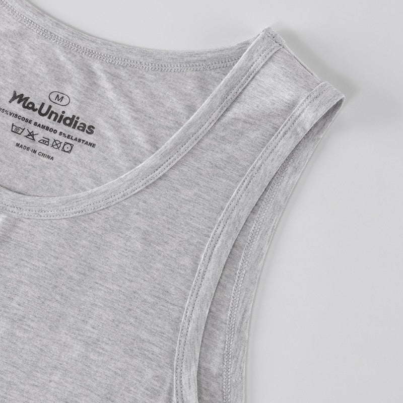 4Pcs/Pack Man Sleeveless T-shirt Solid Color Men's Tank Top Bamboo Fiber Undershirts Men Vest Suitable wear inside or outside