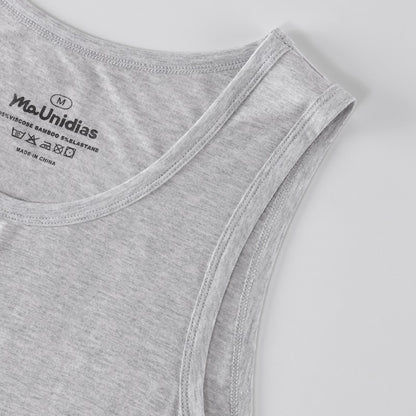 4Pcs/Pack Man Sleeveless T-shirt Solid Color Men's Tank Top Bamboo Fiber Undershirts Men Vest Suitable wear inside or outside