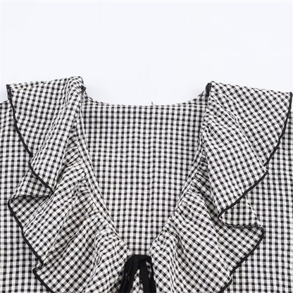 Women's Shirt Fall 2025 New Red Check Long Sleeve Stacked Decoration Pastoral Collegiate Shirt Casual Fashion Lively Personality