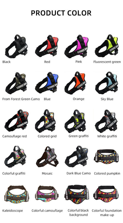 Colete Favorito de Suporte Emocional e Cão de Serviço com Arnês Para Cães de Estimação Com Patches Refletivos Removíveis Para Cães Grandes e Médios