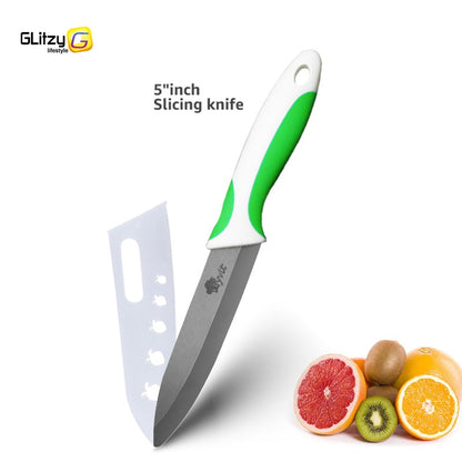 Faca de Cozinha Chef Inoxidável Faca de Cerâmica para Frutas Faca Utilitária Doméstica para Fatiar Legumes Lâminas Pretas Afiadas para Cozinhar