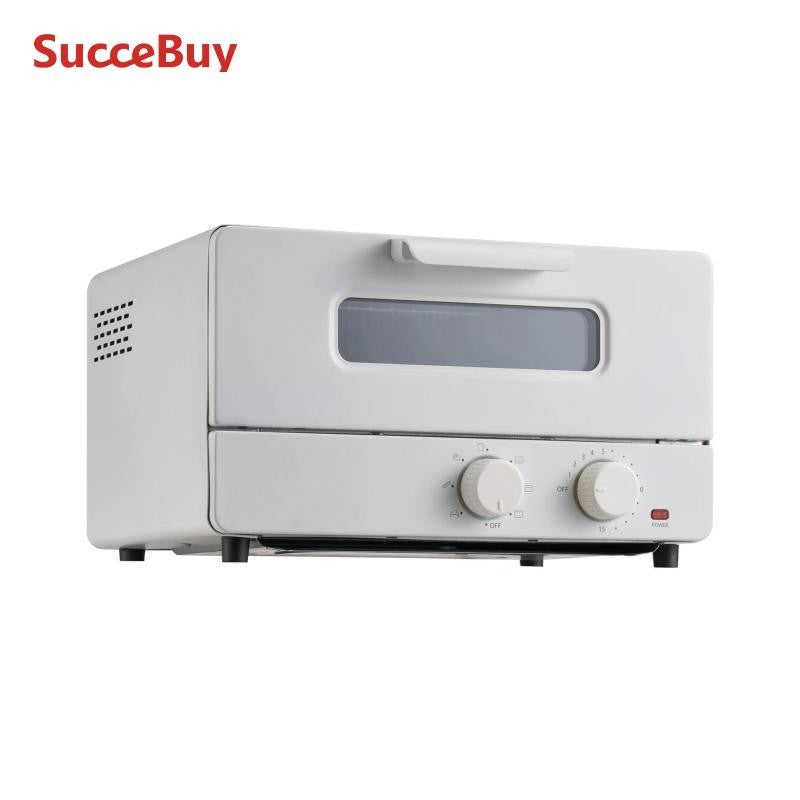 Forno a Vapor Torradeira VEVOR 5 EM 1 12L Forno de Convecção 1300W Forno Torradeira a Vapor de Bancada Combinado com Grelhador Bandeja de Pizza Luvas Branco
